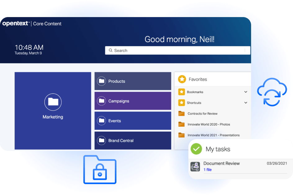 OpenText Core Content Management dashboard image